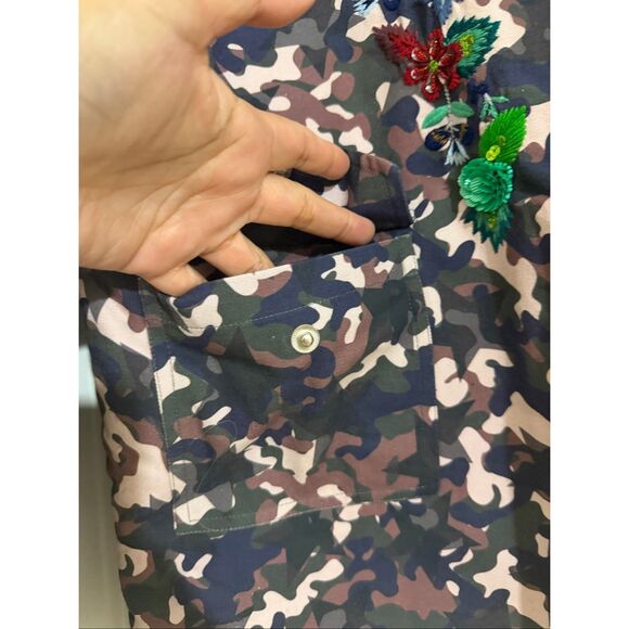 Anthropologie / Villagalo Oversized embroidered camo sequin jacket - Picture 10 of 11